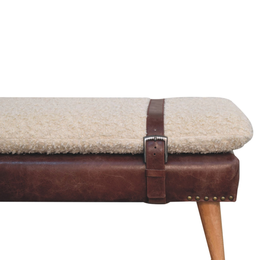 Banc bouclé croisé Mahogany cuir