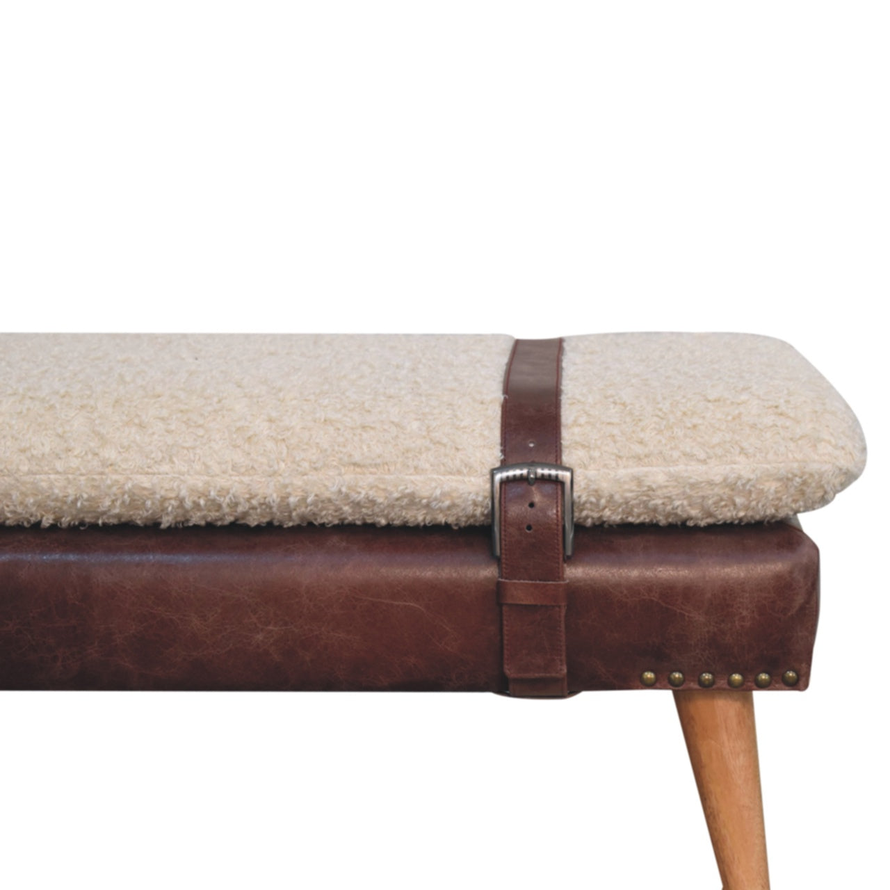Banc bouclé croisé Mahogany cuir