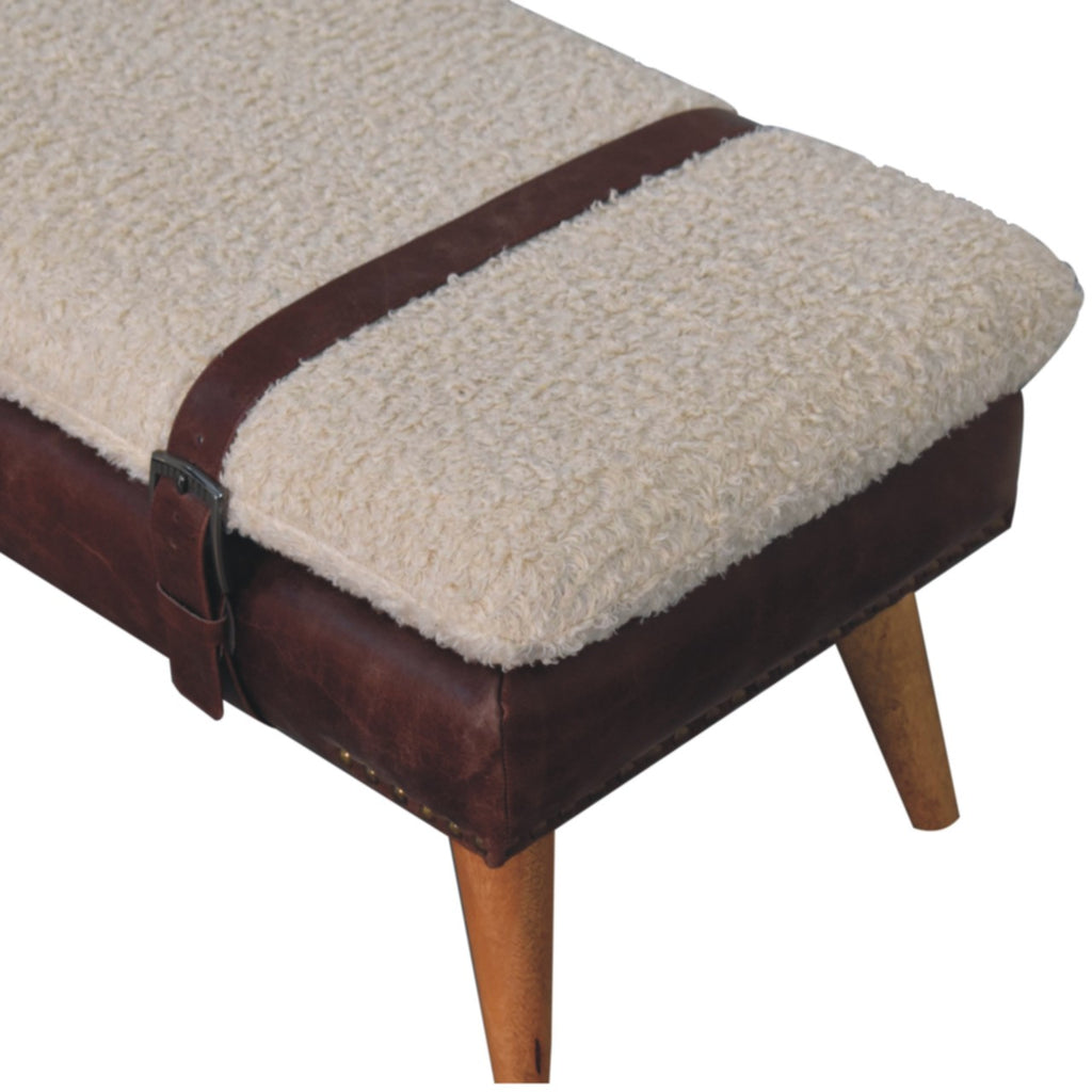 Banc bouclé croisé Mahogany cuir