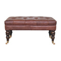 Pouf buffle marron cuir Castor Legs