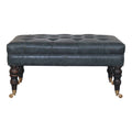 Pouf buffle bleu canard cuir Castor Legs