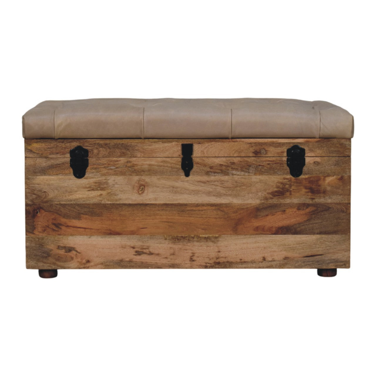 Coffre de rangement Beige buffle cuir
