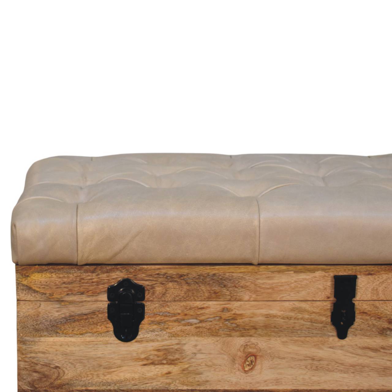 Coffre de rangement Beige buffle cuir