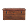 Coffre de rangement marron buffle cuir