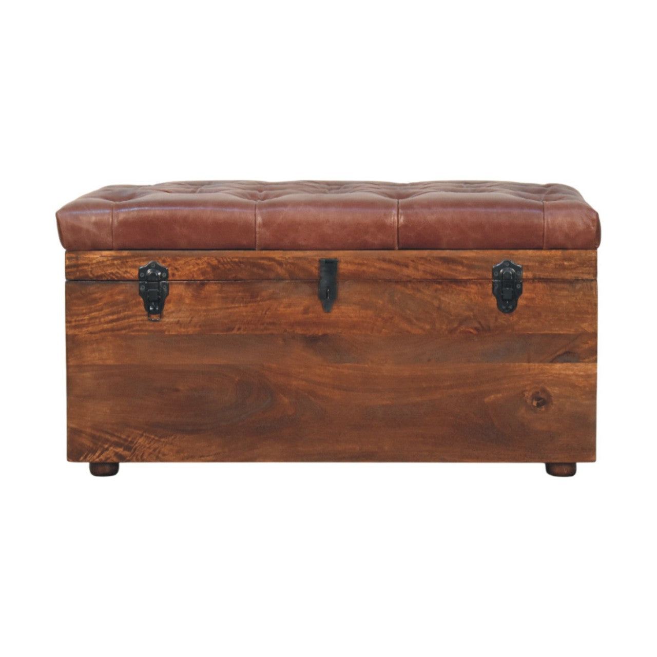 Coffre de rangement marron buffle cuir