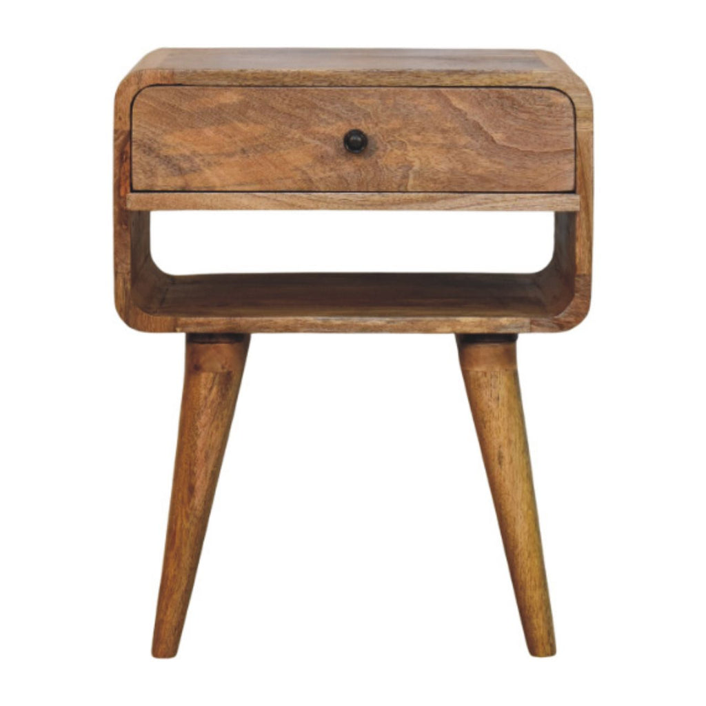 Table de chevet Avora chêne Ish tiroir & ouvert niche