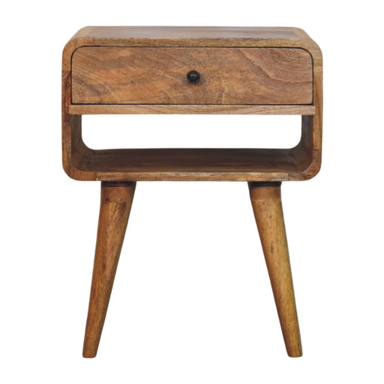 Table de chevet Avora chêne Ish tiroir & ouvert niche