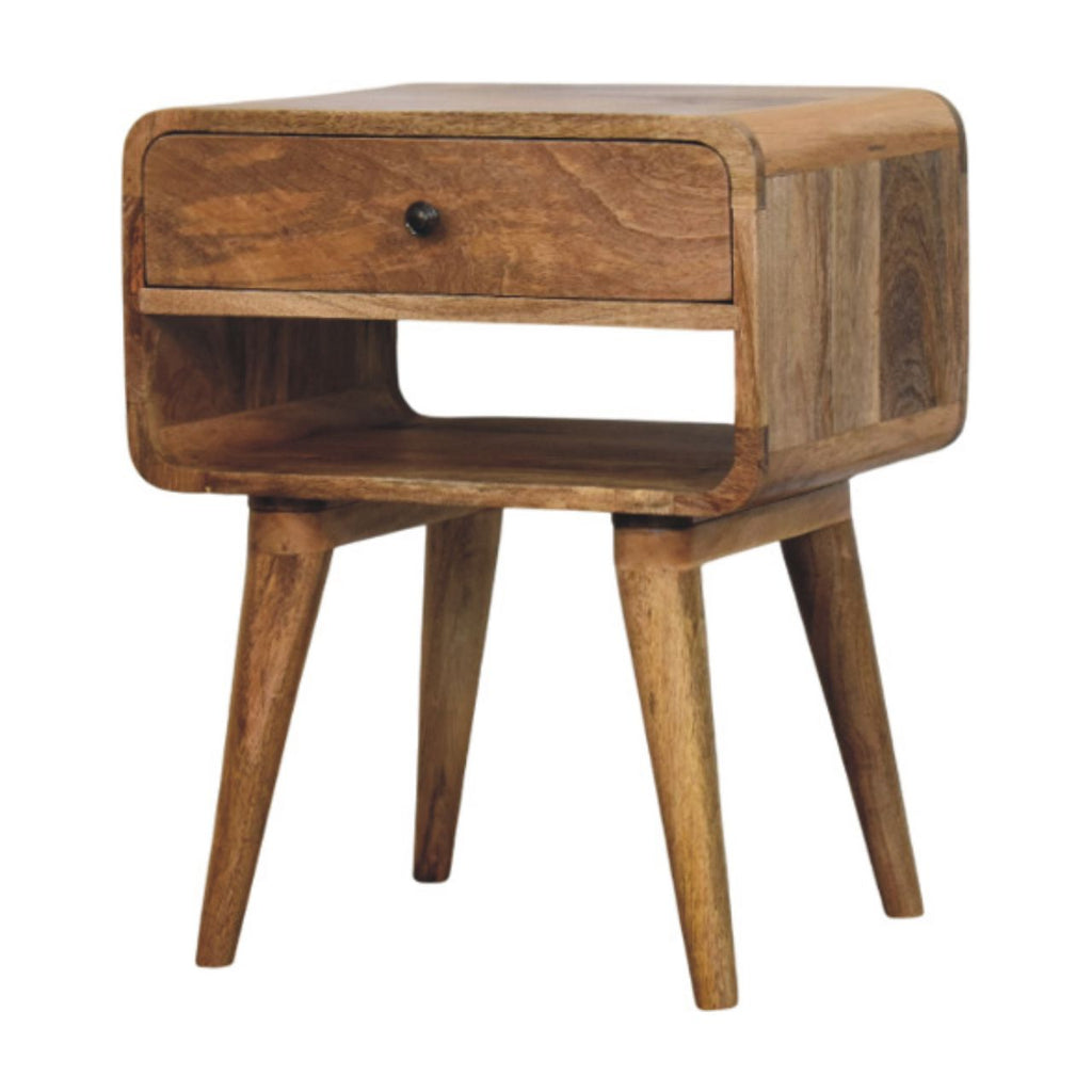 Table de chevet Avora chêne Ish tiroir & ouvert niche