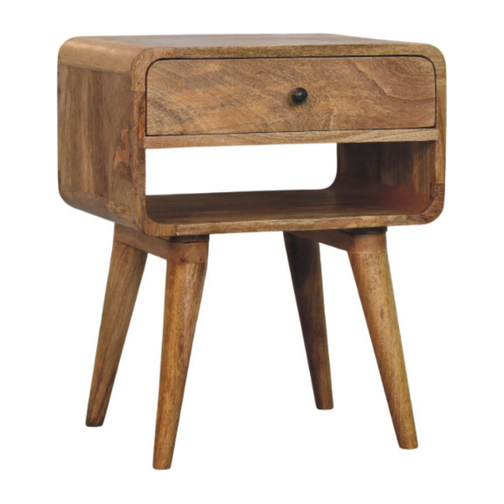 Table de chevet Avora chêne Ish tiroir & ouvert niche
