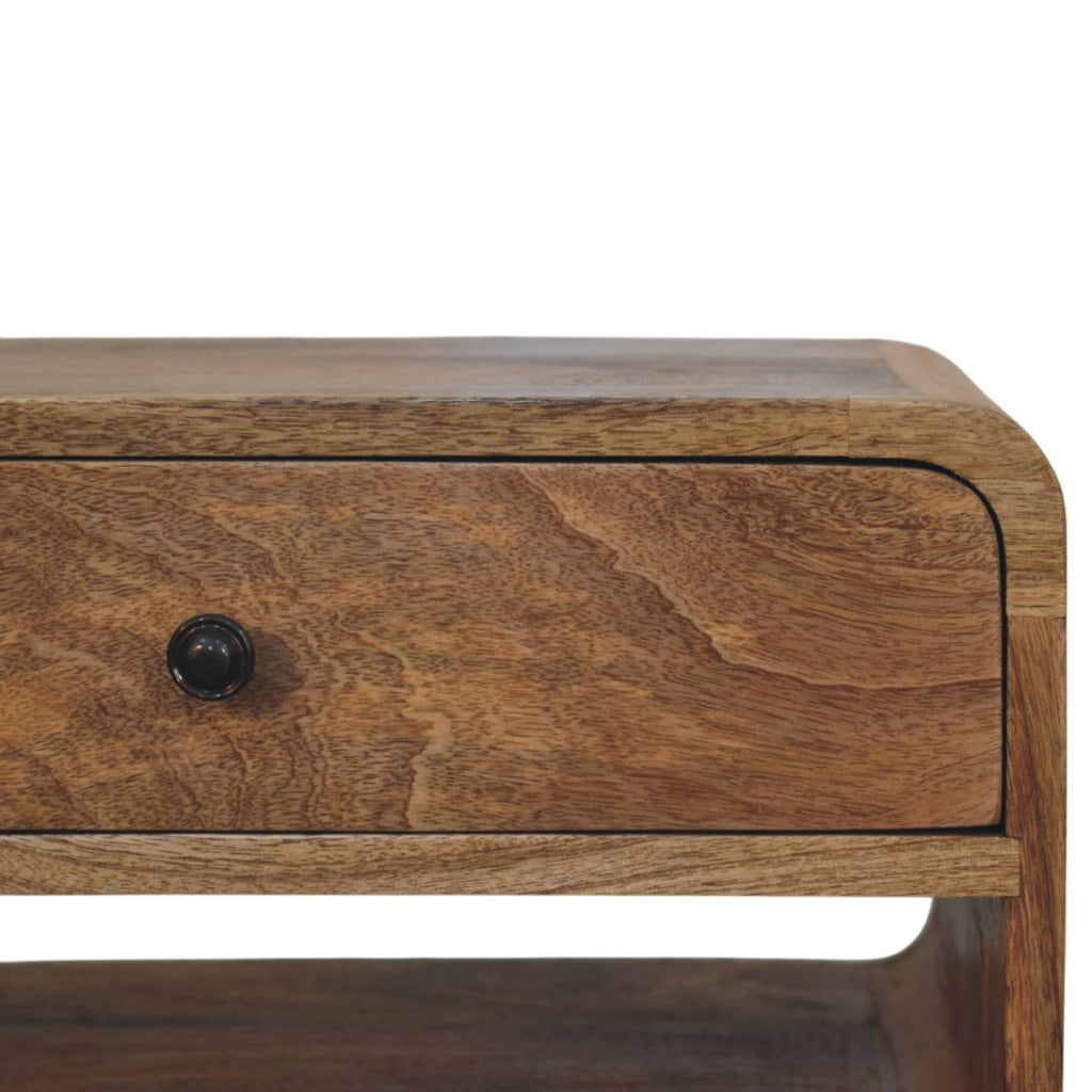 Table de chevet Avora chêne Ish tiroir & ouvert niche