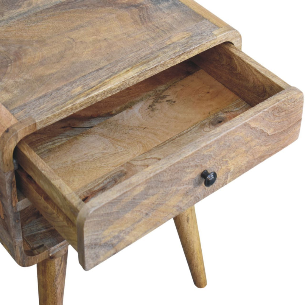 Table de chevet Avora chêne Ish tiroir & ouvert niche