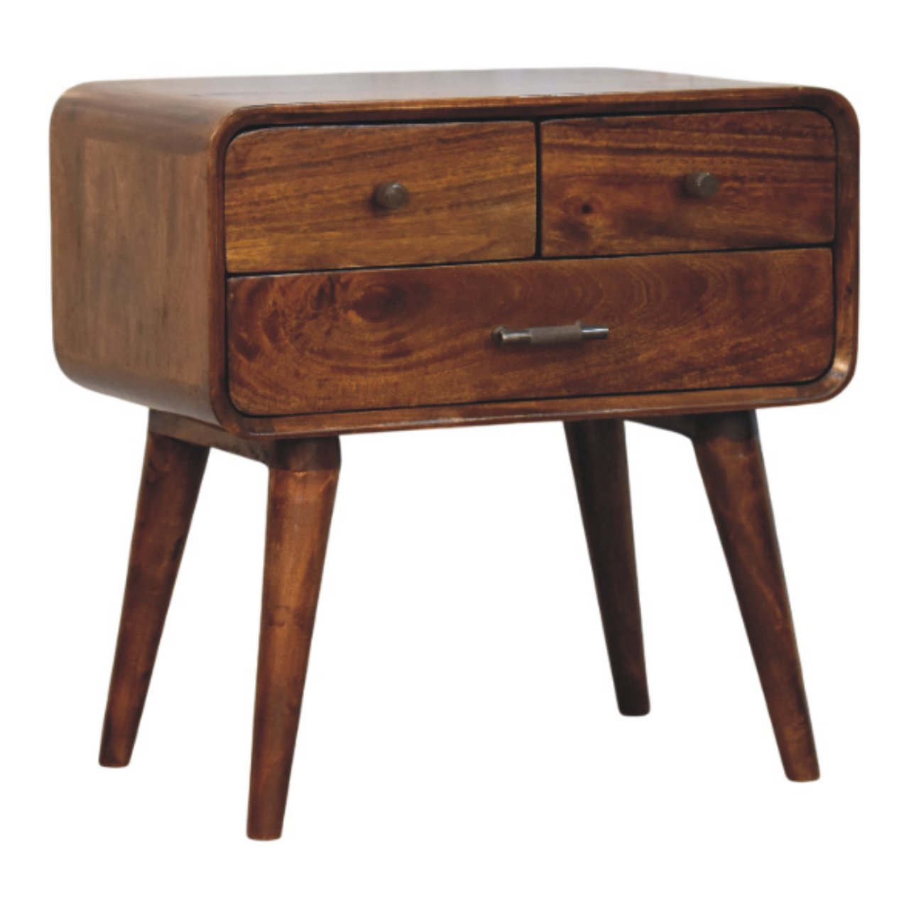 Table de chevet Avora 3 Tiroirs châtaigne
