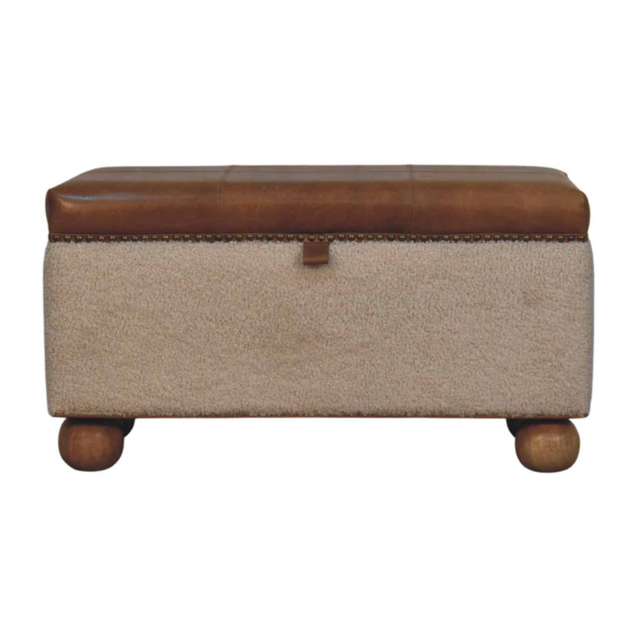 Pouf bouclé Lid Up rangement