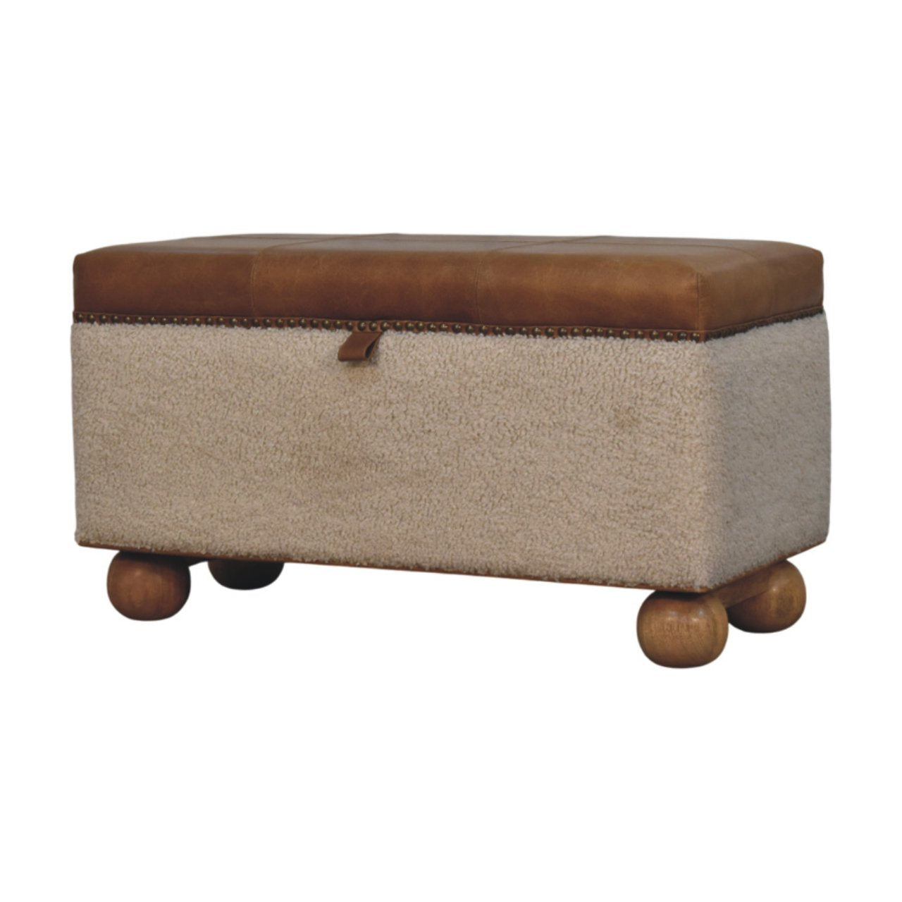 Pouf bouclé Lid Up rangement