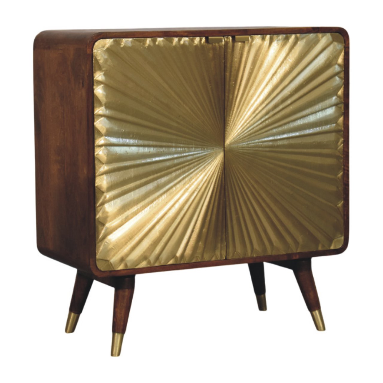 Buffet Avora laiton Embossed 2 Portes châtaigne