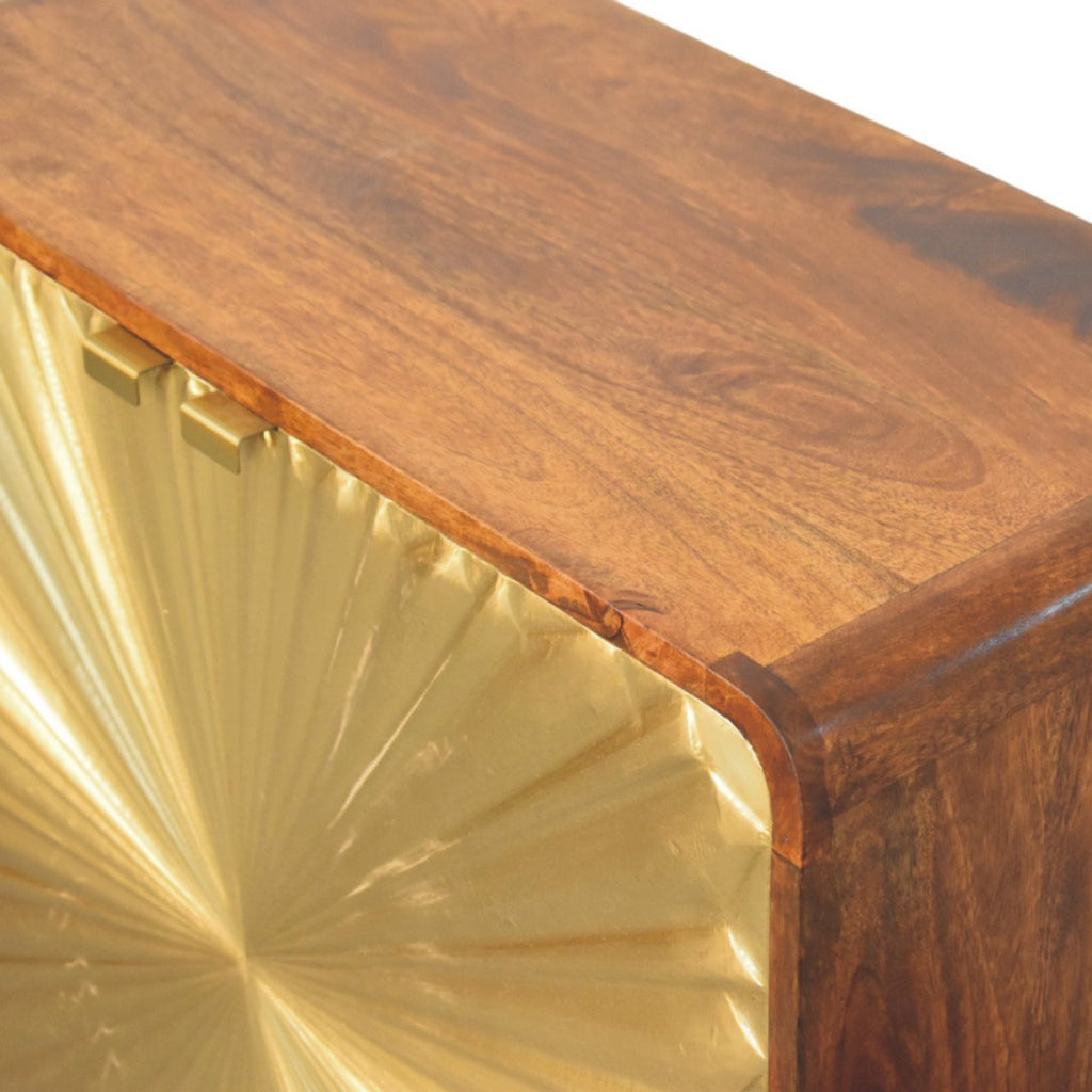 Buffet Avora laiton Embossed 2 Portes châtaigne