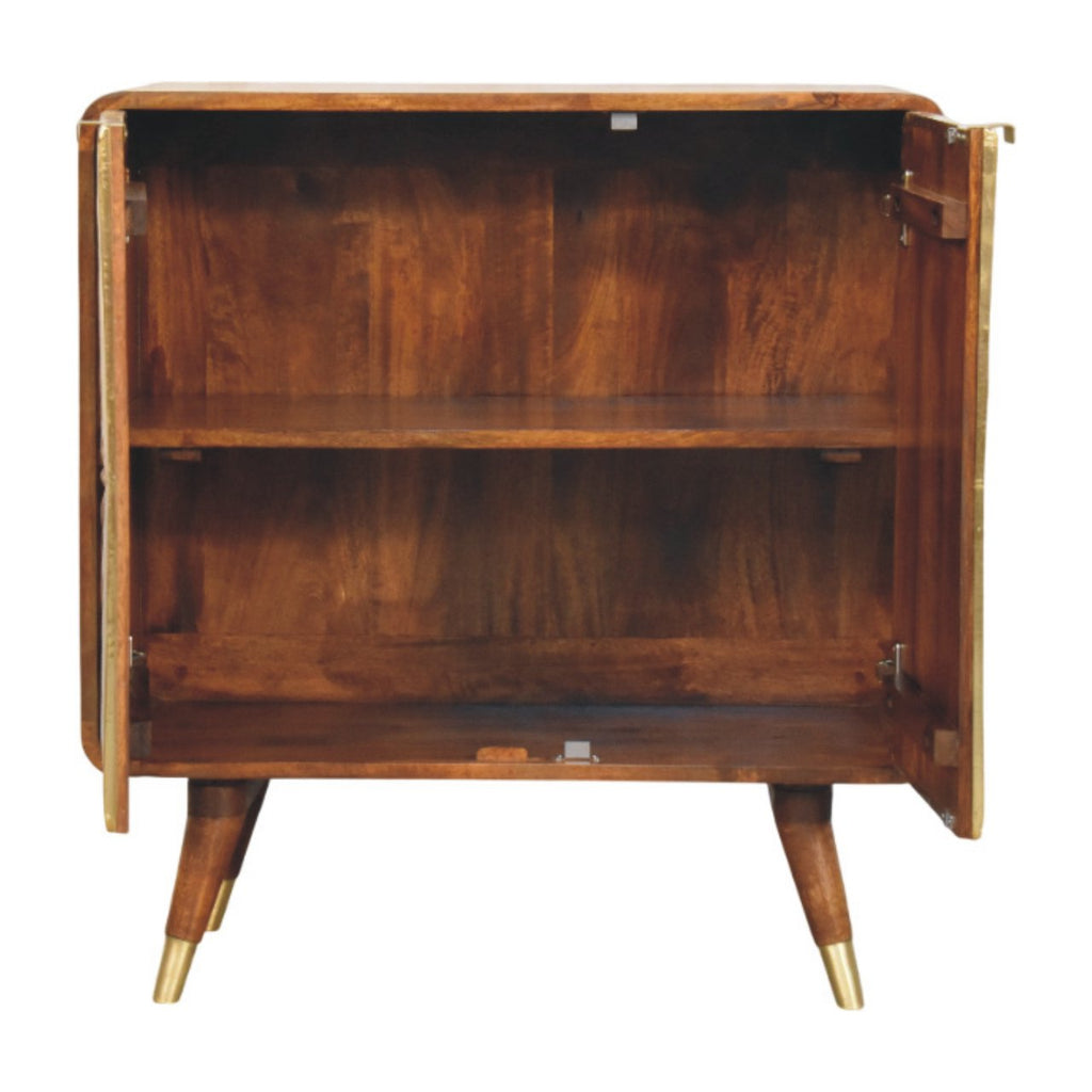Buffet Avora laiton Embossed 2 Portes châtaigne