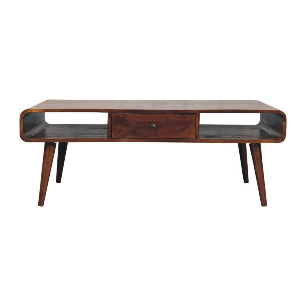 Table basse Avora 2 Tiroirs châtaigne