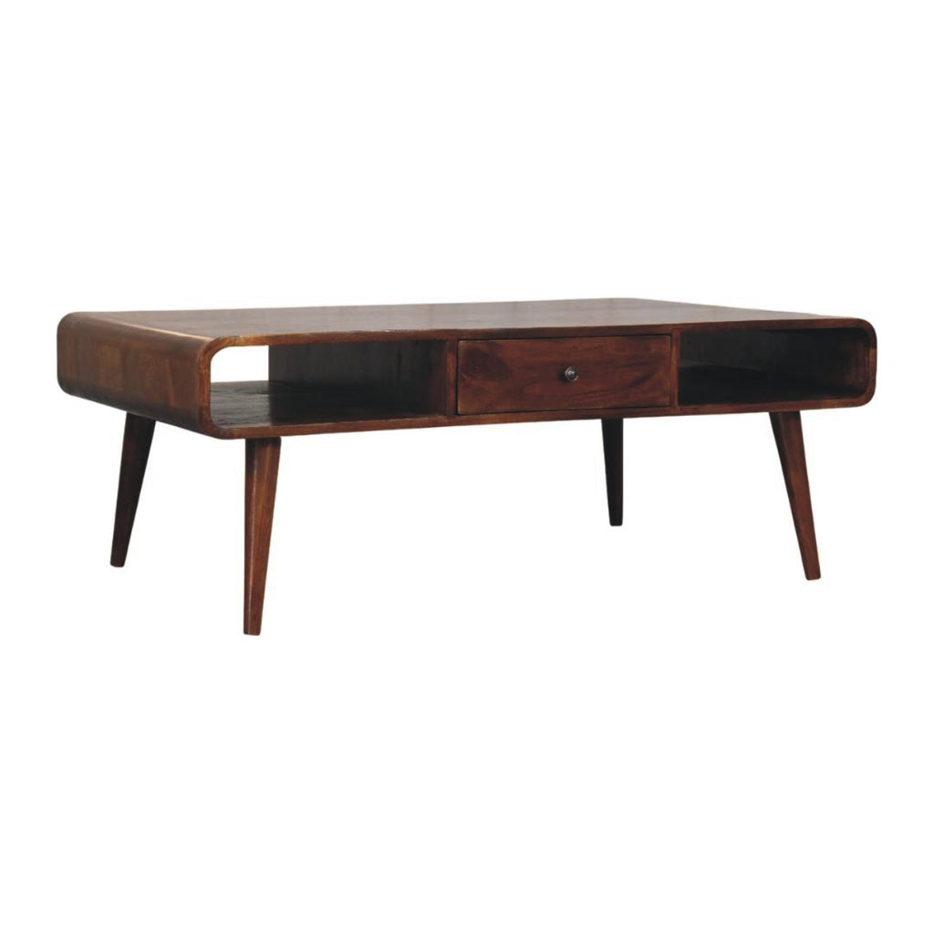 Table basse Avora 2 Tiroirs châtaigne