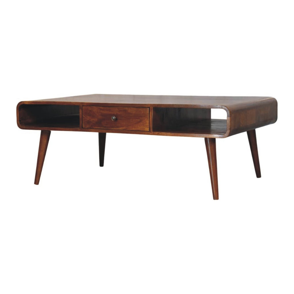 Table basse Avora 2 Tiroirs châtaigne