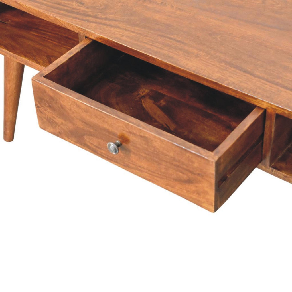 Table basse Avora 2 Tiroirs châtaigne