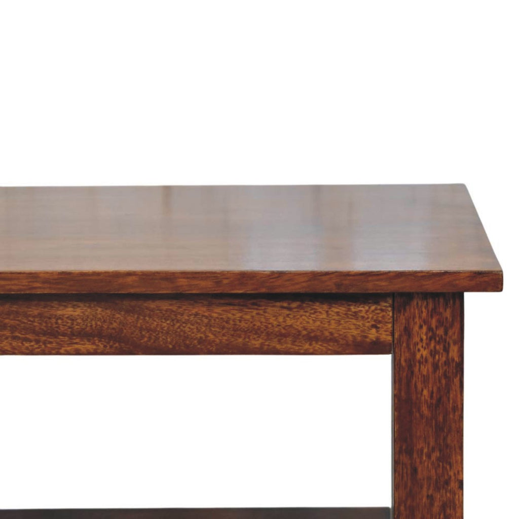 Table basse Belmont croisé cadre châtaigne