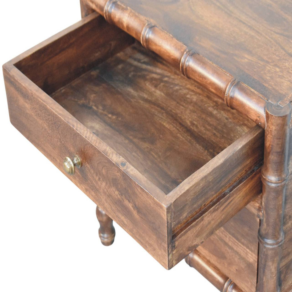 Table de chevet bambou cadre Amande torréfiée