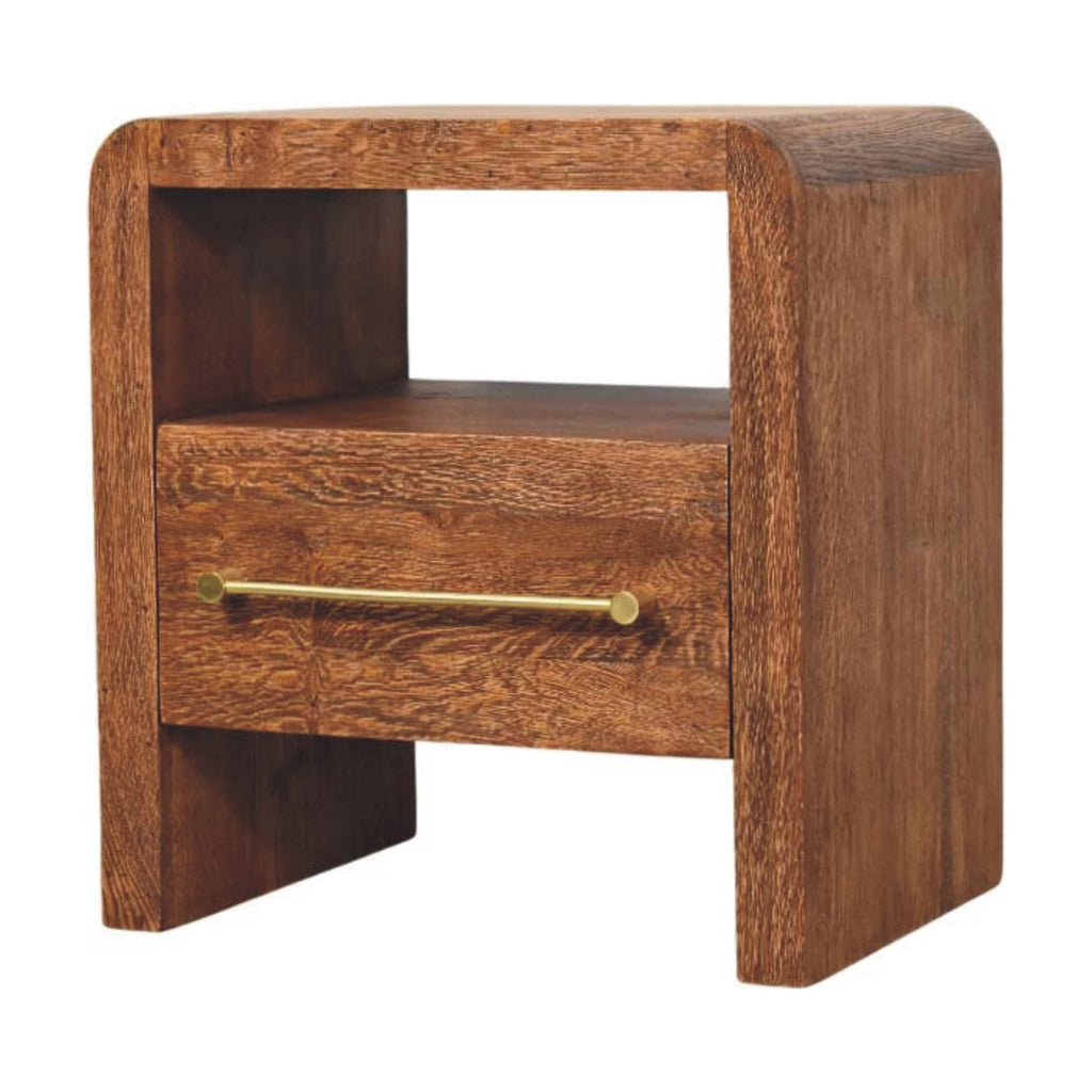 Table de chevet Aurelio chêne fumé ouvert