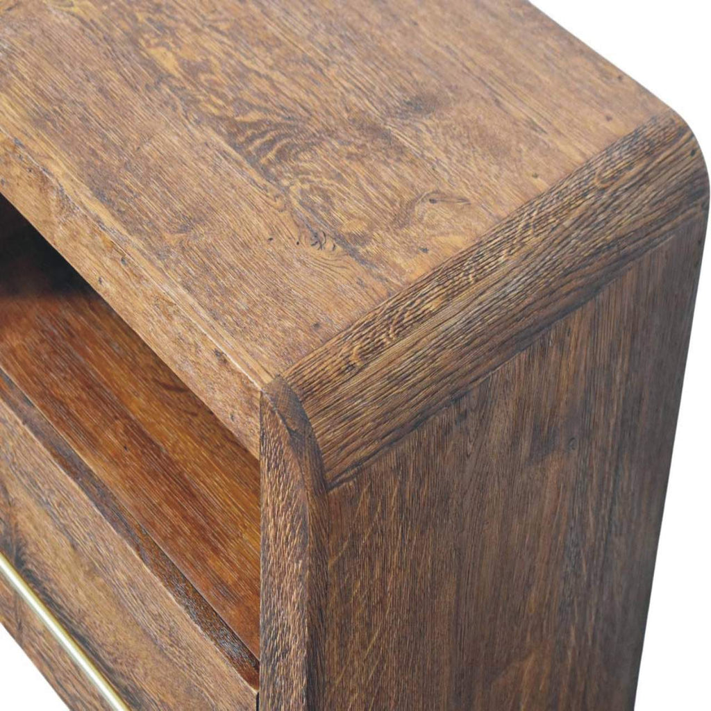 Table de chevet Aurelio chêne fumé ouvert