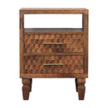 Table de chevet Cadiz sculpté ouvert Shelf