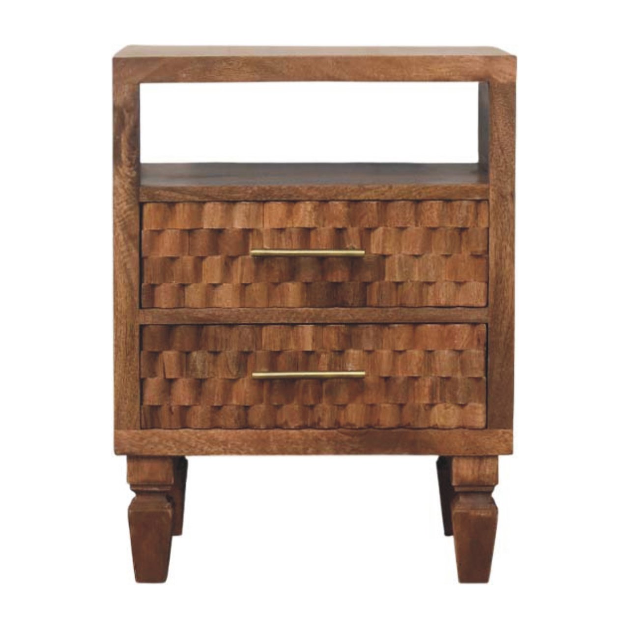 Table de chevet Cadiz sculpté ouvert Shelf