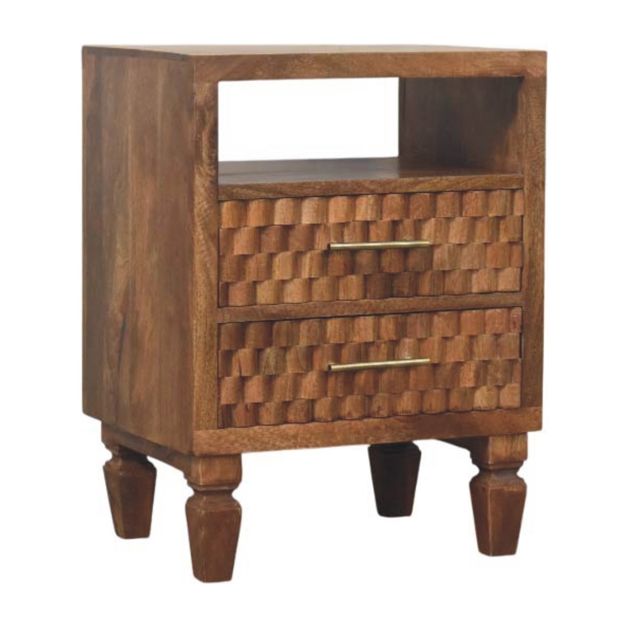 Table de chevet Cadiz sculpté ouvert Shelf