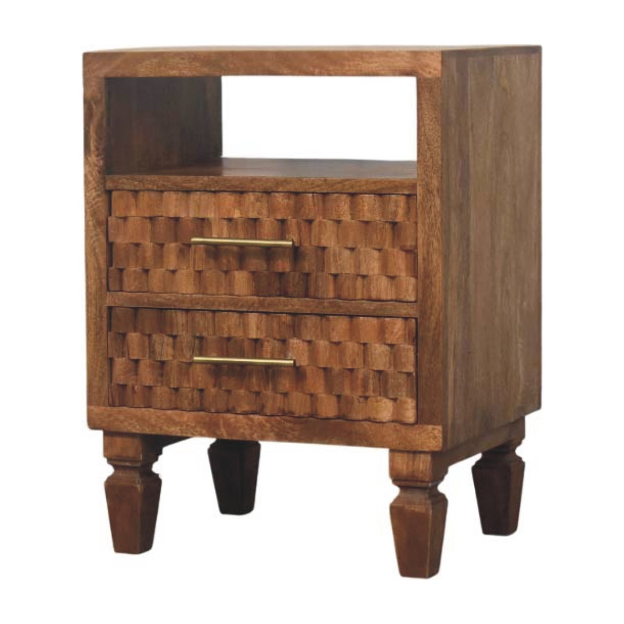 Table de chevet Cadiz sculpté ouvert Shelf