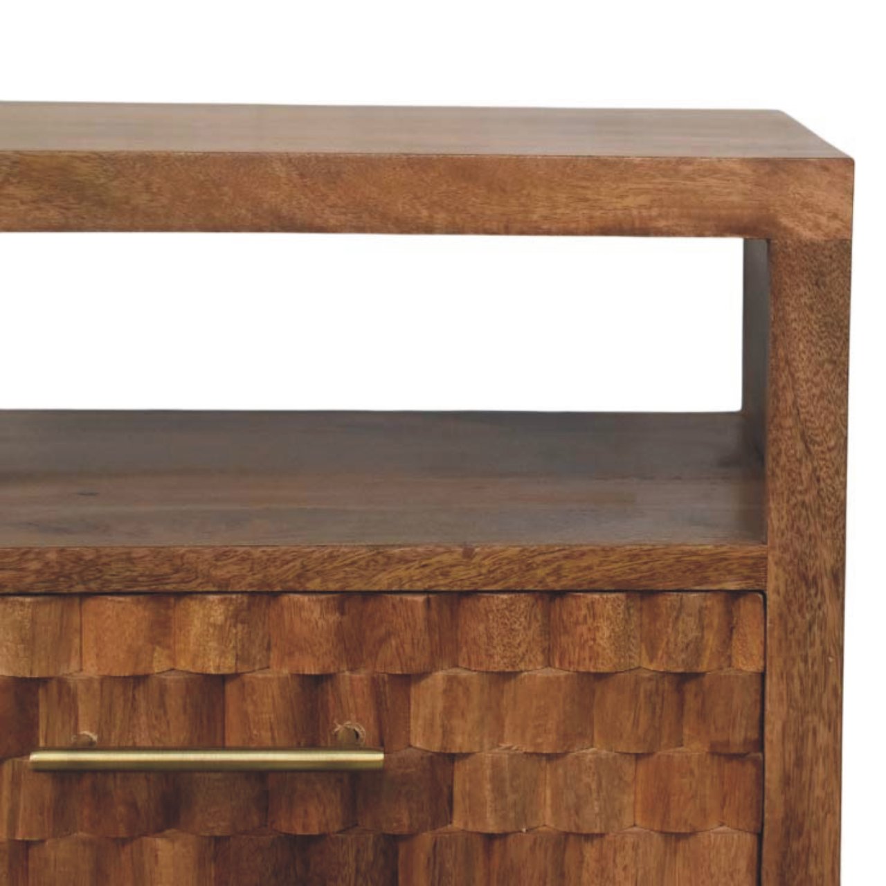 Table de chevet Cadiz sculpté ouvert Shelf