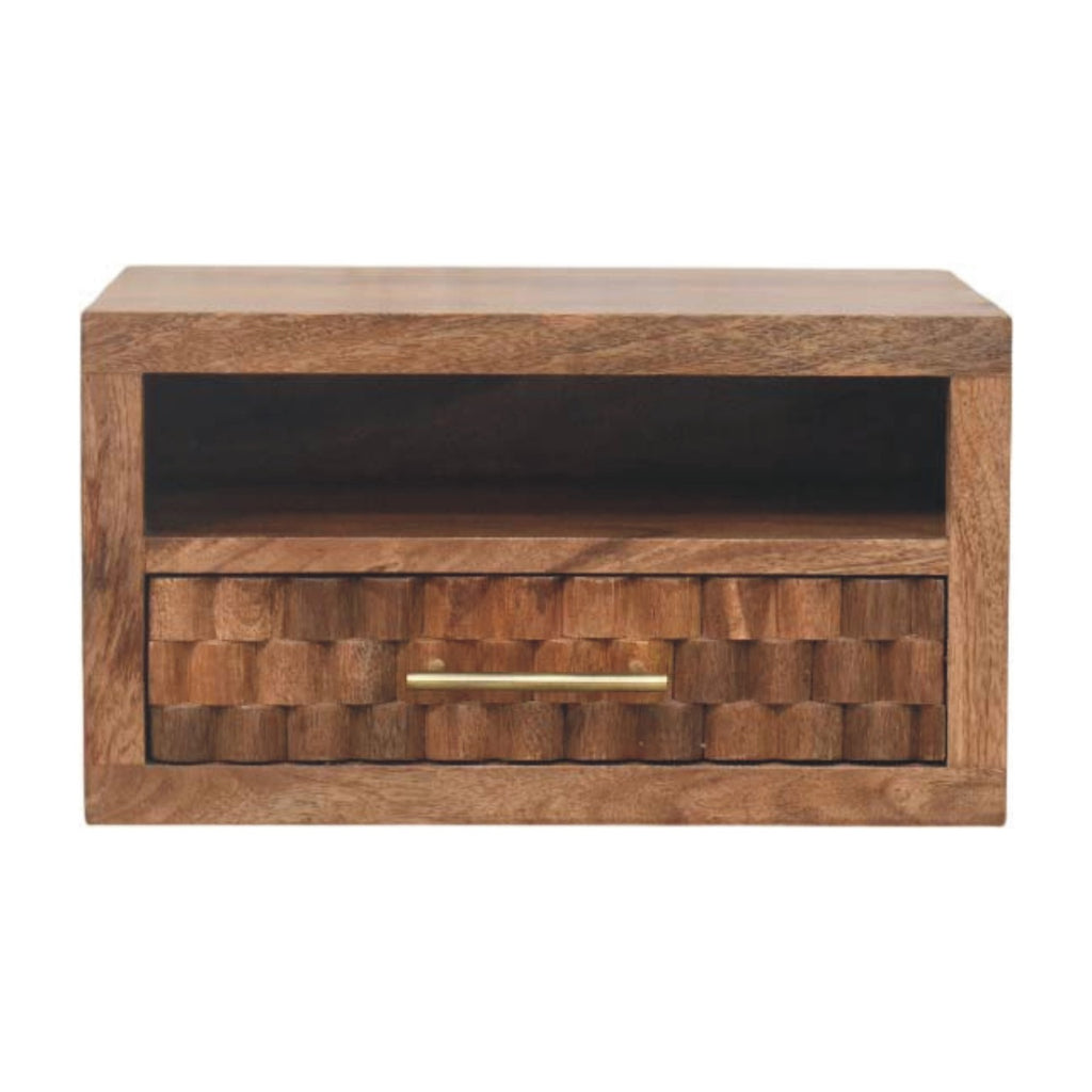 Table de chevet Cadiz sculpté niche tiroir