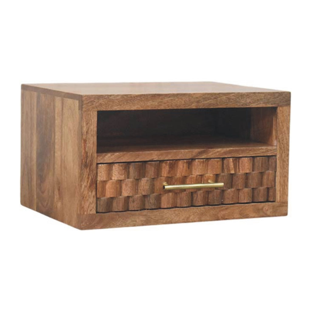 Table de chevet Cadiz sculpté niche tiroir