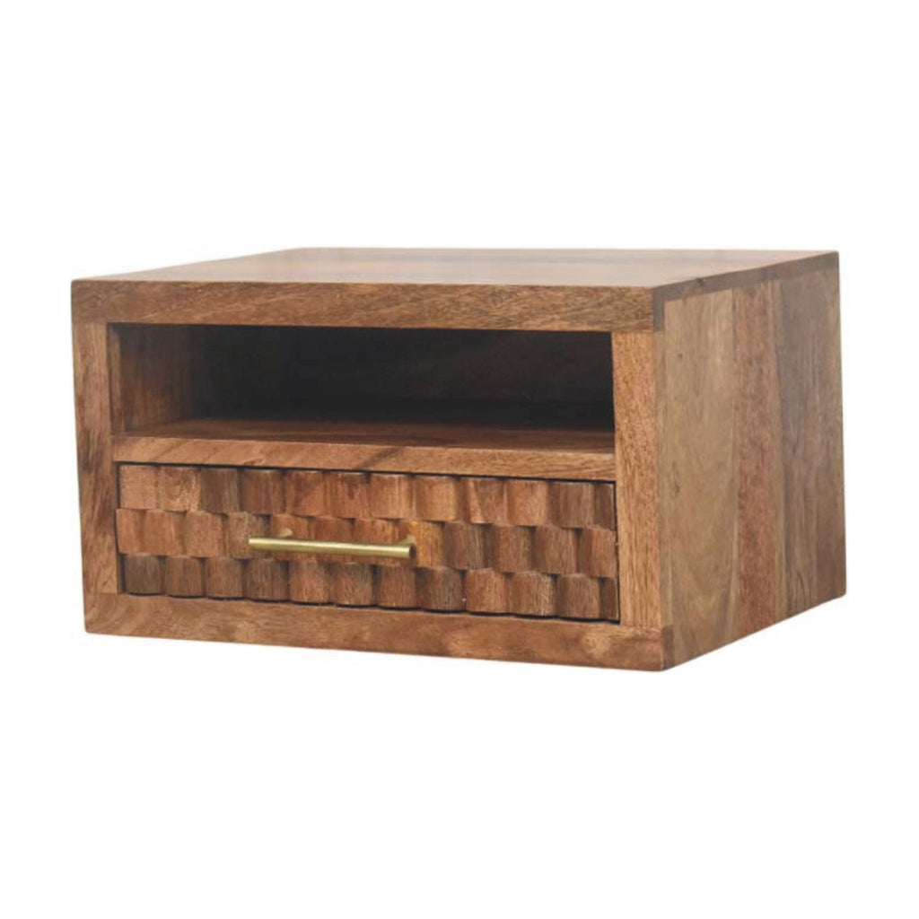 Table de chevet Cadiz sculpté niche tiroir