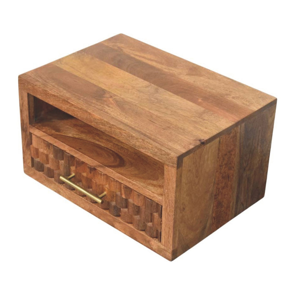 Table de chevet Cadiz sculpté niche tiroir