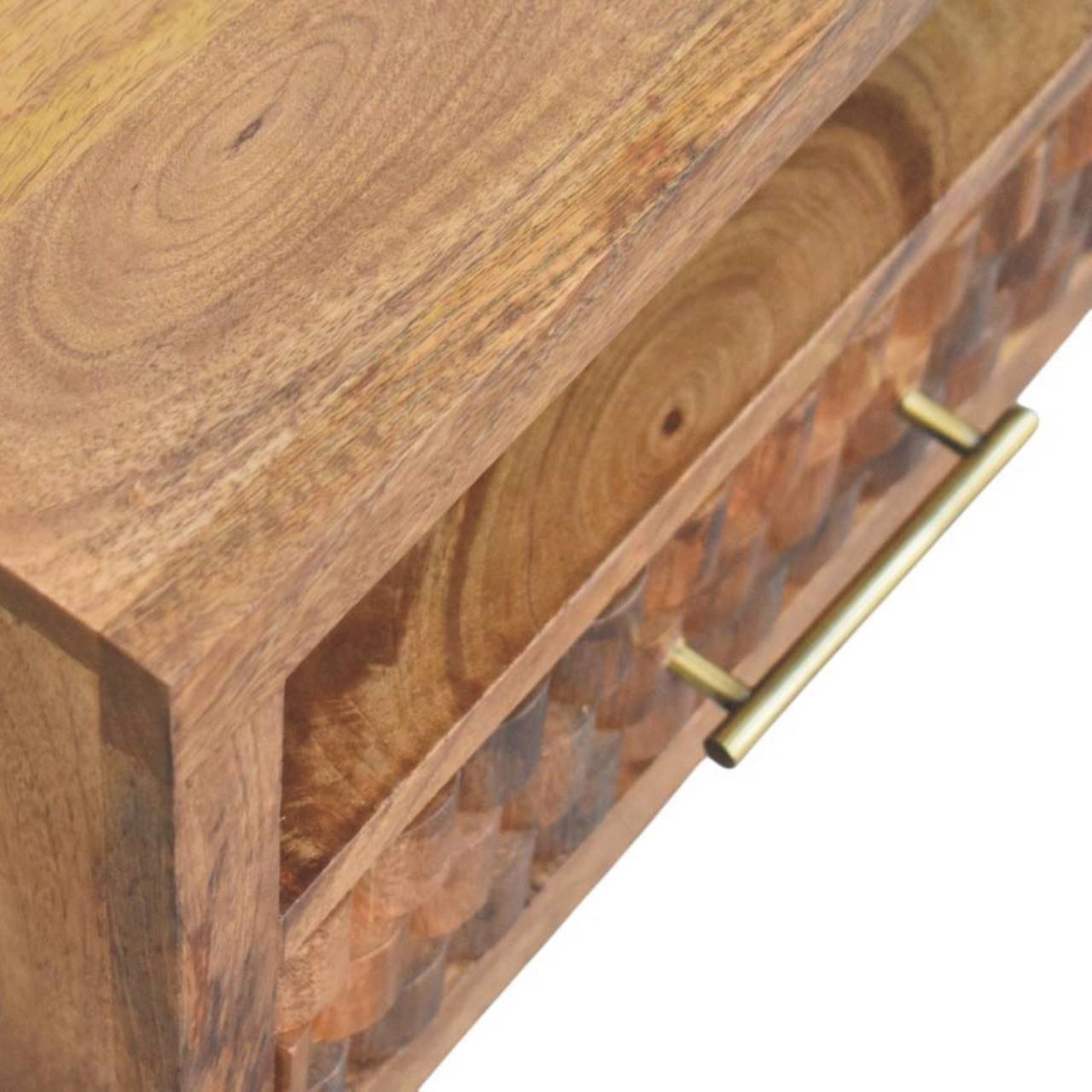 Table de chevet Cadiz sculpté niche tiroir