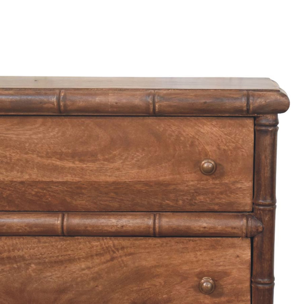 Commode bambou sculpté 3 Tiroirs