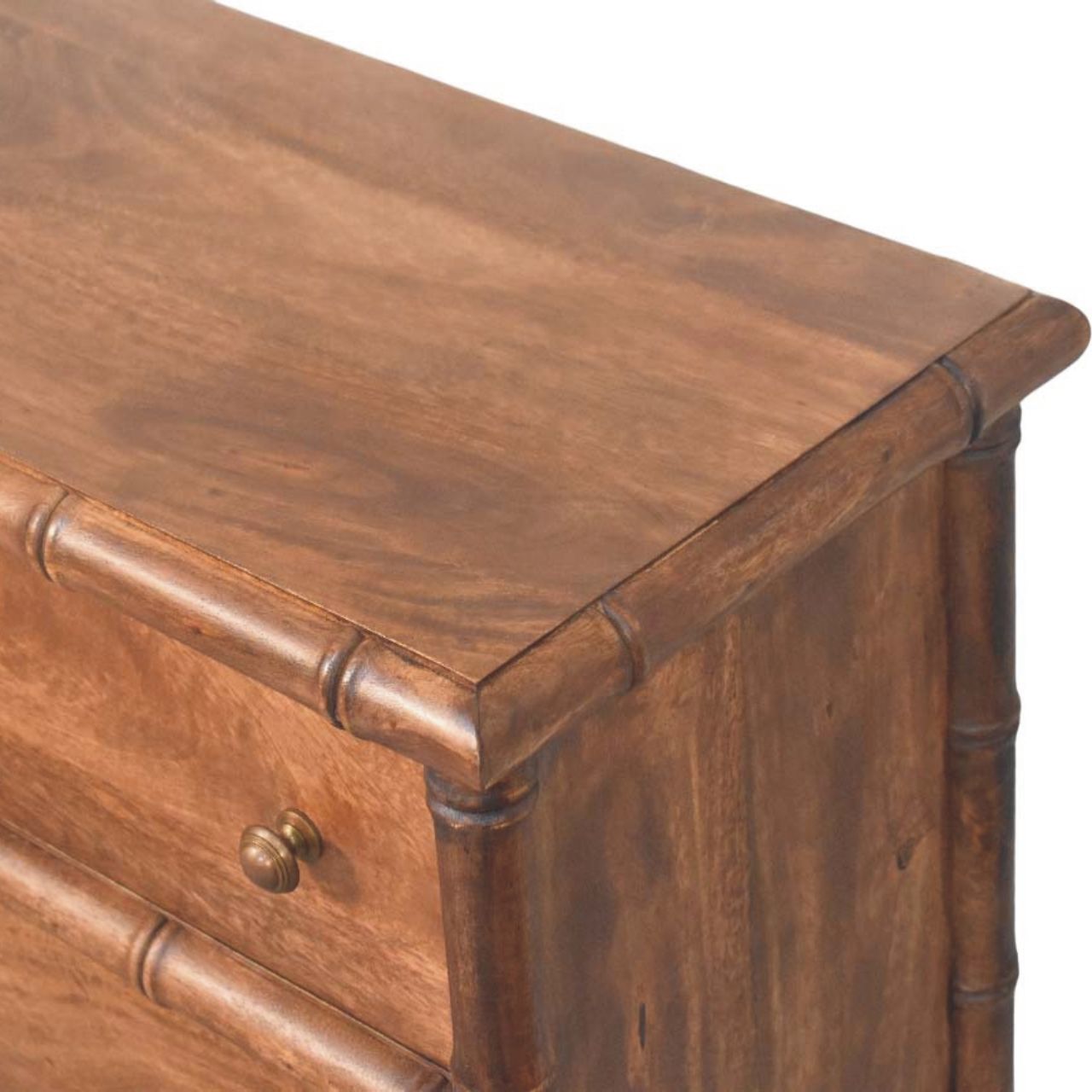 Commode bambou sculpté 3 Tiroirs