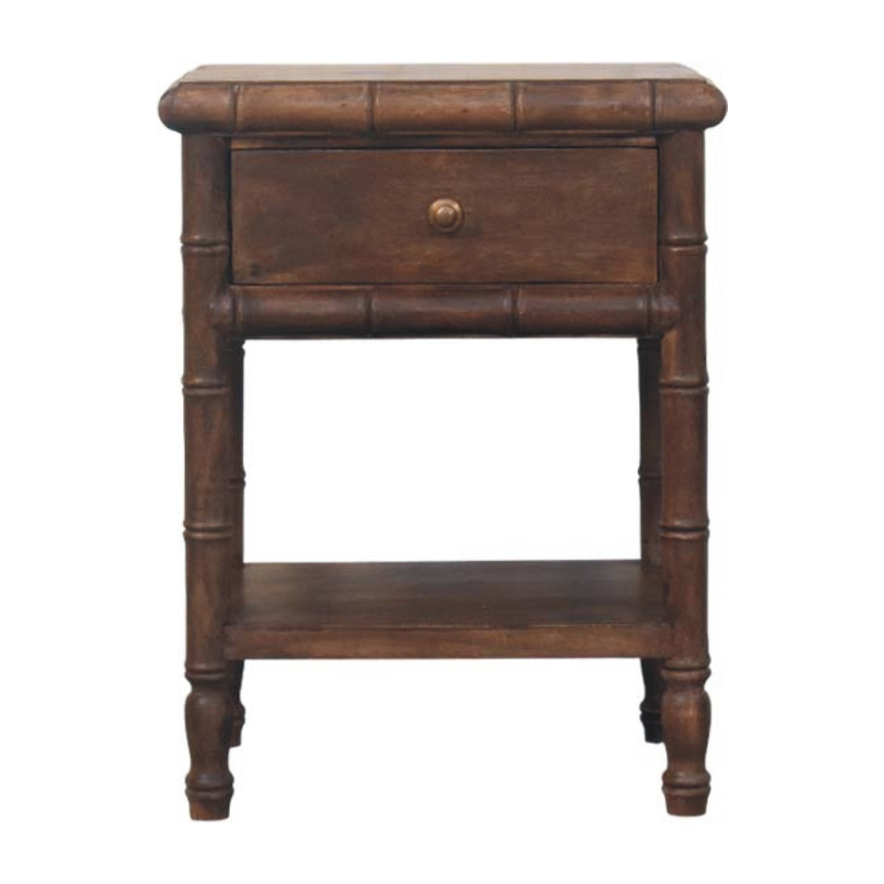 Table de chevet bambou sculpté