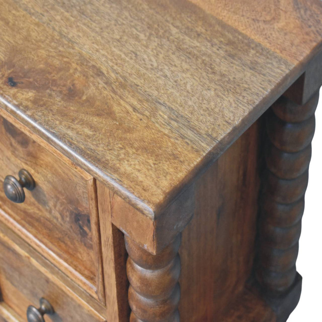 Table de chevet Barley Twist 2 Tiroirs