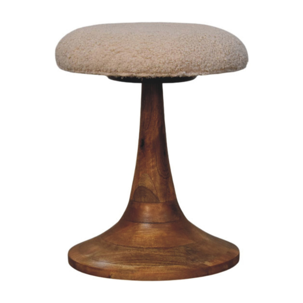 Tabouret bouclé teck