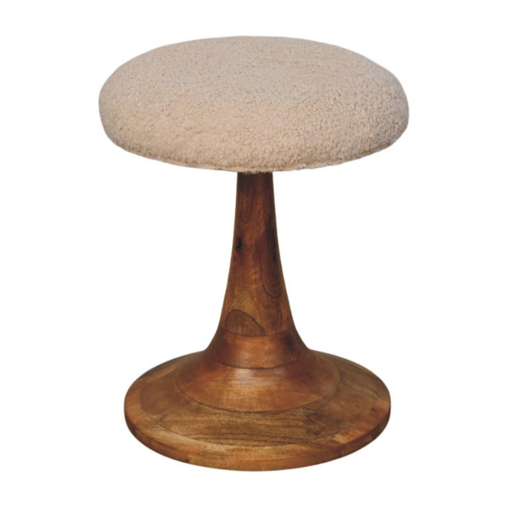 Tabouret bouclé teck