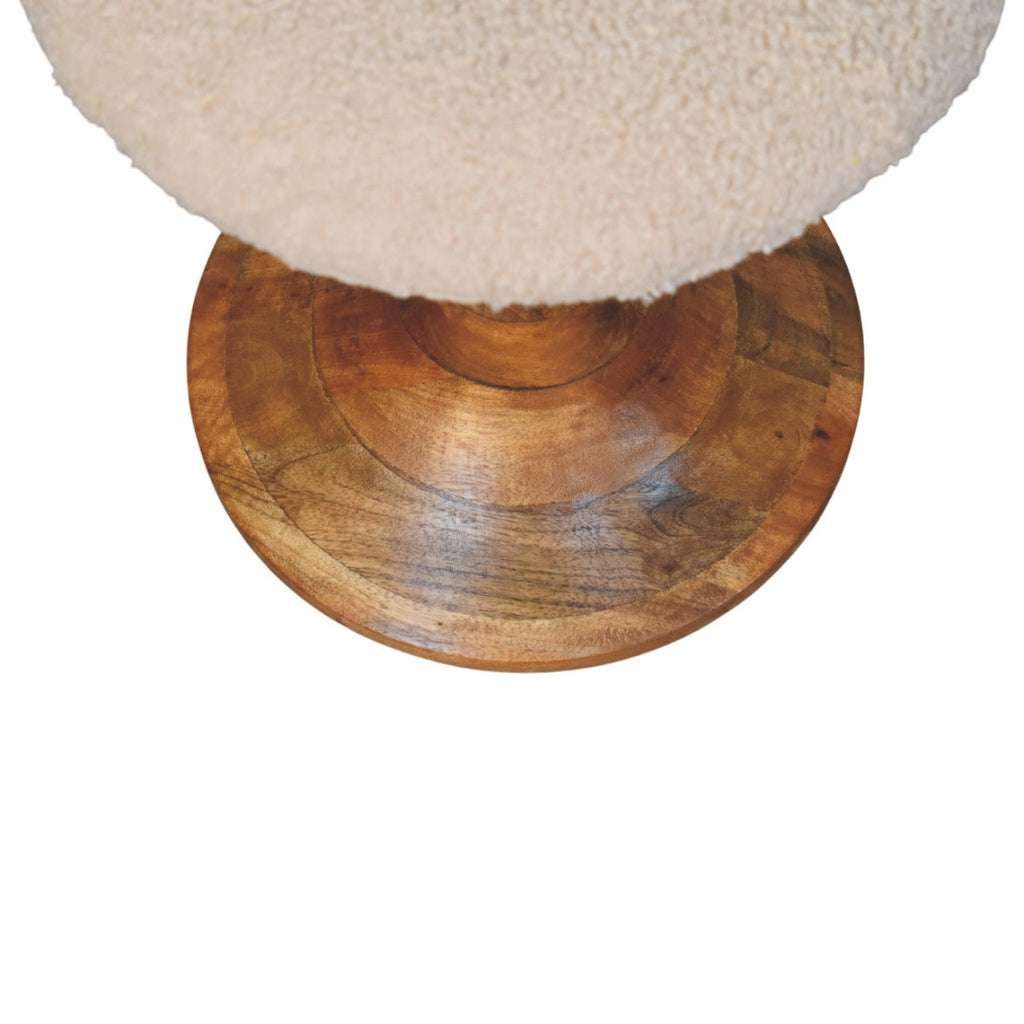 Tabouret bouclé teck