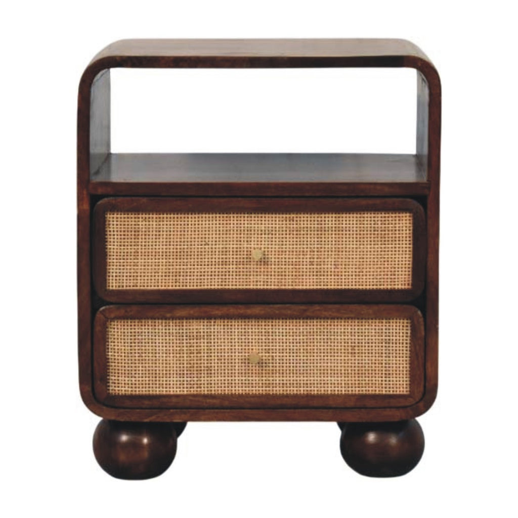 Table de chevet Noyer De Californie rotin