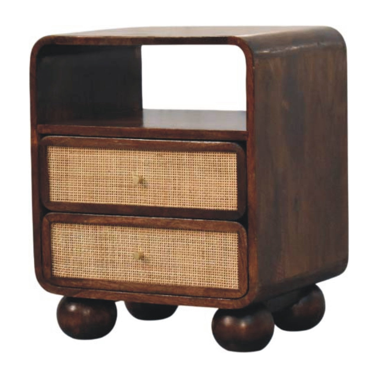 Table de chevet Noyer De Californie rotin