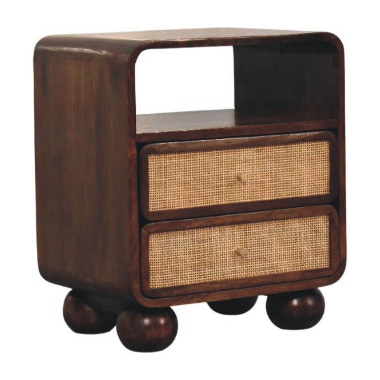 Table de chevet Noyer De Californie rotin