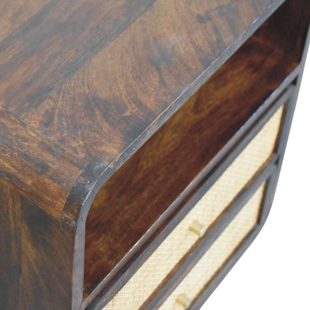 Table de chevet Noyer De Californie rotin